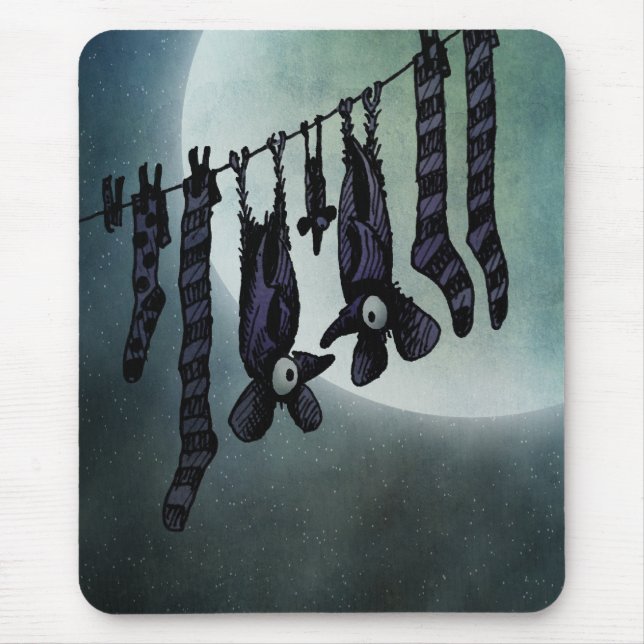 Funny Full Moon Bats Mouse Pad (Front)