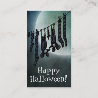 Funny Full Moon Halloween Bats Business Card