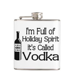 Funny Full of Christmas Holiday Vodka Spirit Flask
