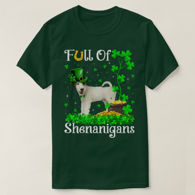 Funny Full Of Shenanigans Fo Terrier Dog St Patric T-Shirt (Design Front)