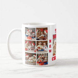 FUNNY FULL PHOTO COLLAGE MERRY CHRISTMAS white Coffee Mug