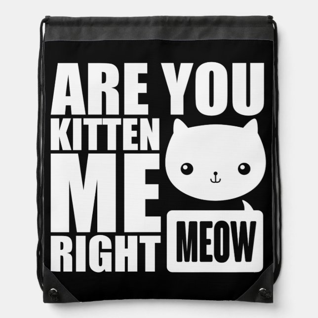 Funny Fun Are You Kitten Me Right Meow Backpack (Front)