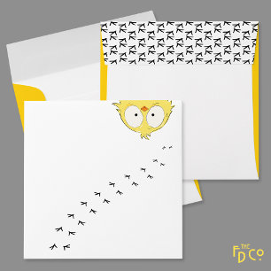Funny Fun Crazy Chicken! White Envelope