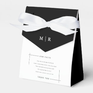 Funny, fun facts minimalist wedding favor boxes