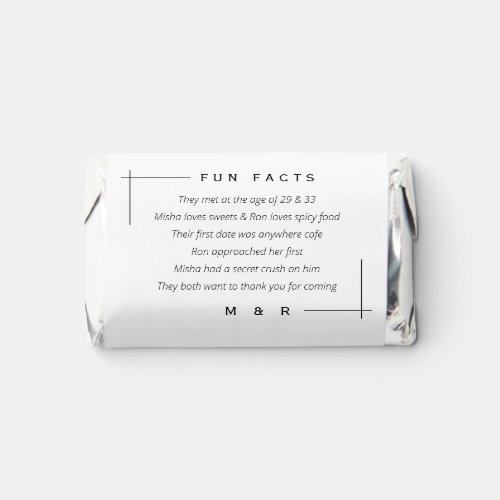 Funny fun facts minimalist wedding  hersheys miniatures