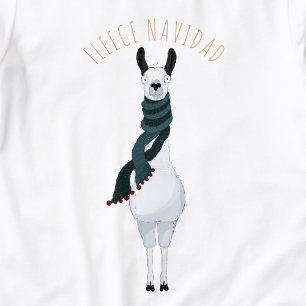 Funny Fun 'Fleece Navidad' Llama Pun Cartoon Tri-Blend Shirts