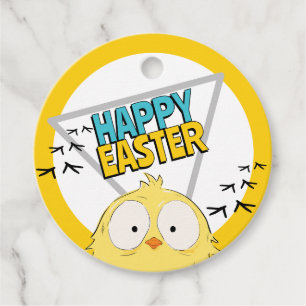 Funny Fun Happy Easter Crazy Chicken Run! Gift Favor Tags