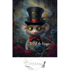 Funny fun Mouse with a hat Tissue Paper