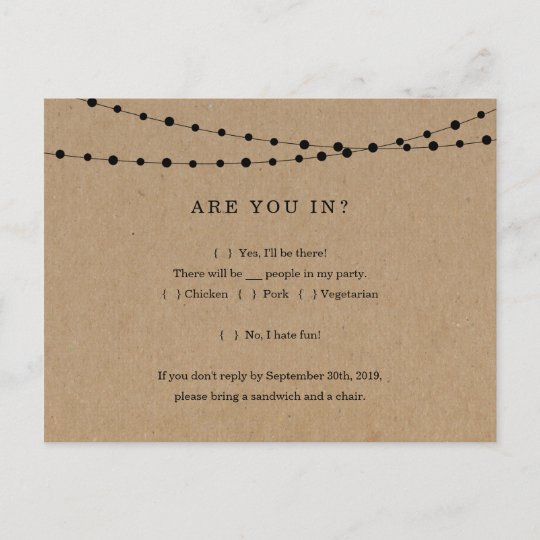 fun rsvp wording