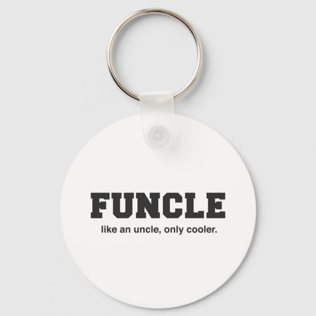 Funny Funcle College Print Keychain (Front)