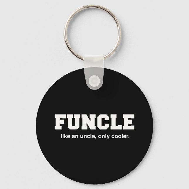 Funny Funcle College Print Keychain (Front)