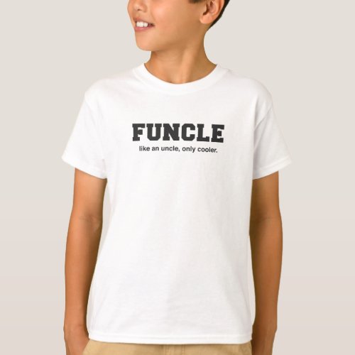 Funny Funcle College Print T_Shirt
