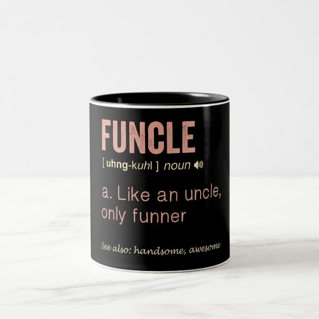 Funny Funcle Definition Two-Tone Coffee Mug (Center)