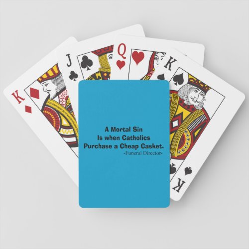 Funny Funeral Director Gifts Poker Cards