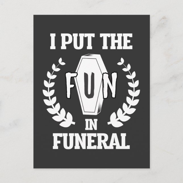 Funny Funeral Director Humor Mortician Mortuary Postcard (Front)