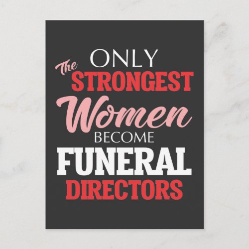 Funny Funeral Director Woman Mortician Mom Postcard