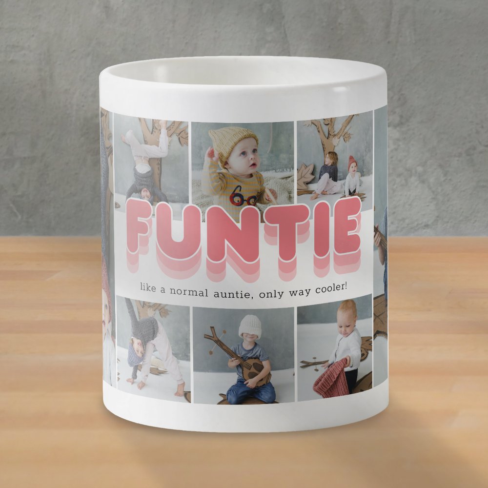 Discover Funny Funtie Auntie Custom Photo Collage Coffee Mug