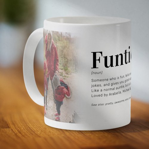 Funny Funtie Definition Auntie Photo Coffee Mug