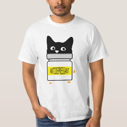 Funny Fur Antidepressant Cat Pet Lover T_Shirt