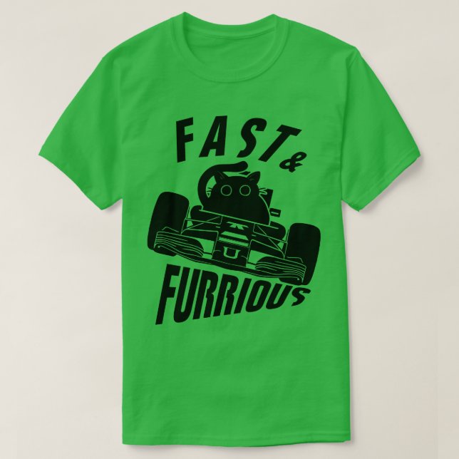 Funny FURRurious driving cat T-Shirt (Design Front)