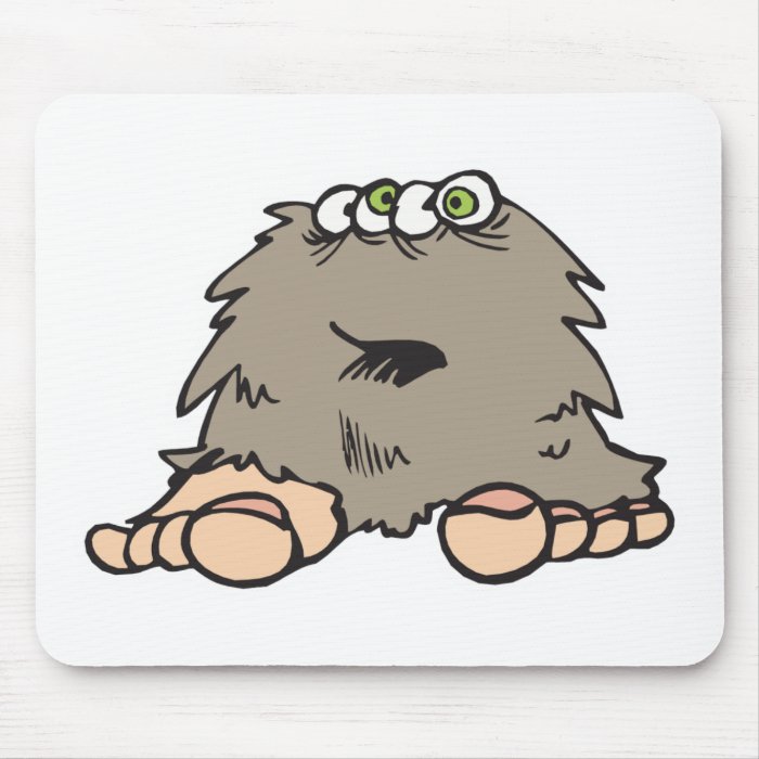 funny furry bigfoot monster mouse pads