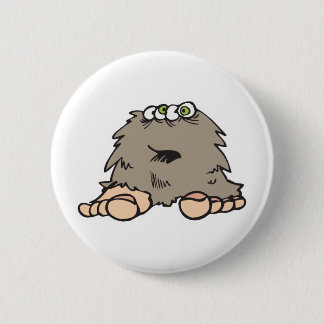 funny furry bigfoot monster pinback button