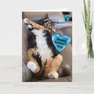 Funny Furry Cat Father's Day Card