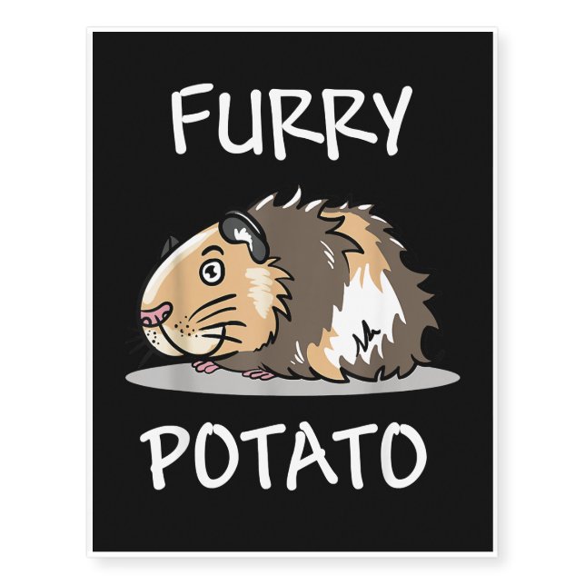 funny furry potato guinea pig lover gift guinea pi temporary tattoos (Front)