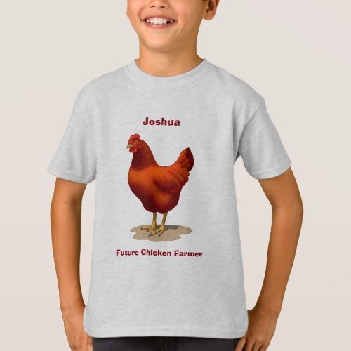 Funny Future Chicken Farmer Red Hen T_Shirt