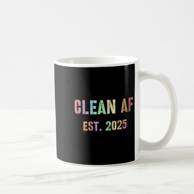 Funny Future Clean Af Est 2025 Grilling Clean Prin Coffee Mug (Right)