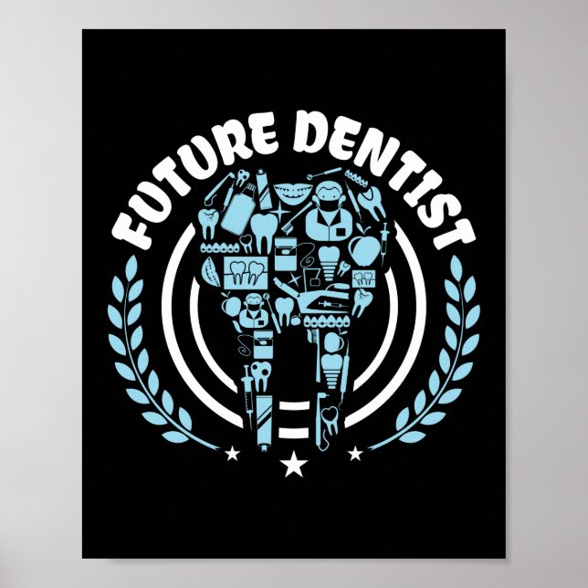 Funny Future Dentist Dental Assistant Graduation Poster (Front)