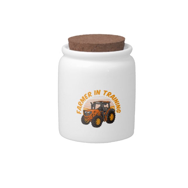 Funny Future Farmer In Training Tractor Farming Candy Jar (Front)