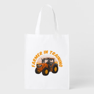 Funny Future Farmer In Training Tractor Farming Grocery Bag