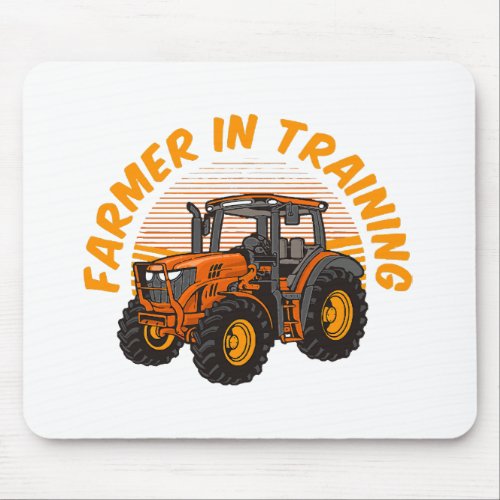 Funny Future Farmer In Training Tractor Farming Mouse Pad