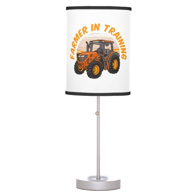 Funny Future Farmer In Training Tractor Farming Table Lamp (Front)