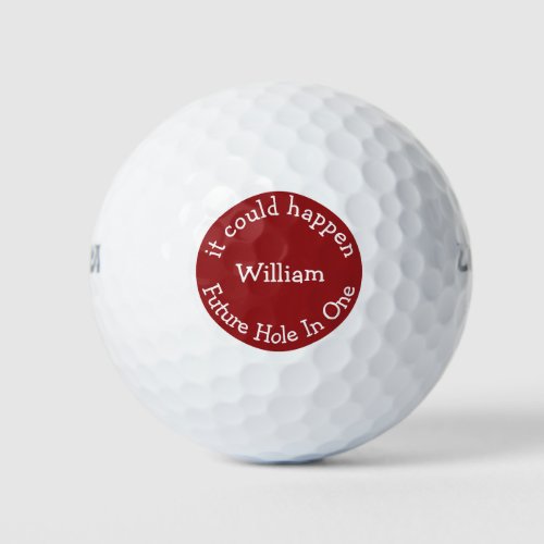 Funny Future Hole In One Golf Balls