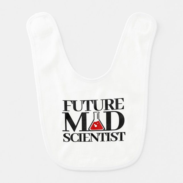 Funny Future Mad Scientist with Chemistry Beaker Baby Bib (Front)
