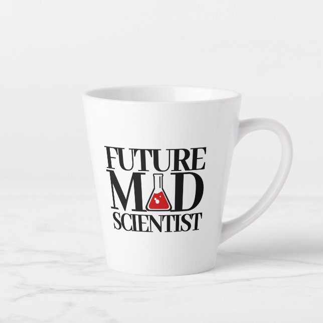 Funny Future Mad Scientist with Chemistry Beaker Latte Mug (Right)