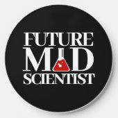 Funny Future Mad Scientist with Chemistry Beaker Wireless Charger (Front)