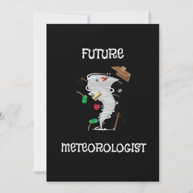 Funny Future Meteorologist Tornado & Hurricane Invitation (Front)
