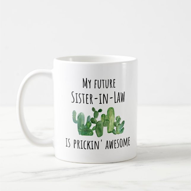 Funny Future New Sister In Law Gift Idea Mug (Left)