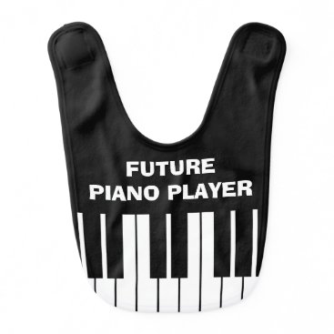Funny FUTURE PIANO PLAYER baby bib for kids