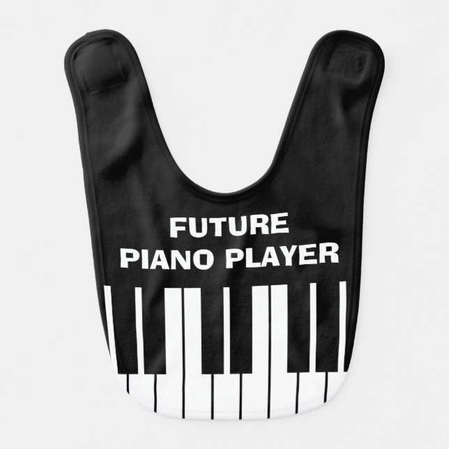 Funny FUTURE PIANO PLAYER baby bib for kids (Front)