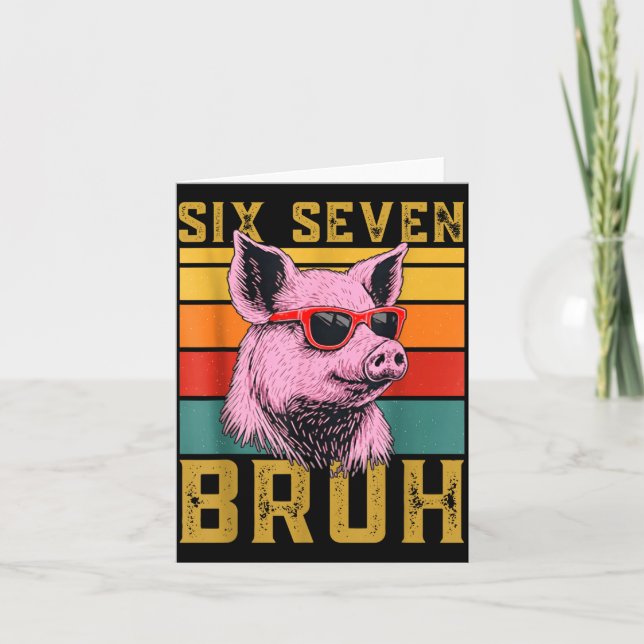 Funny G 67 6 7 Six Seven Meme Animal Retro Design  Card (Front)