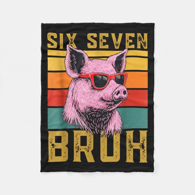 Funny G 67 6 7 Six Seven Meme Animal Retro Design  Fleece Blanket (Front)