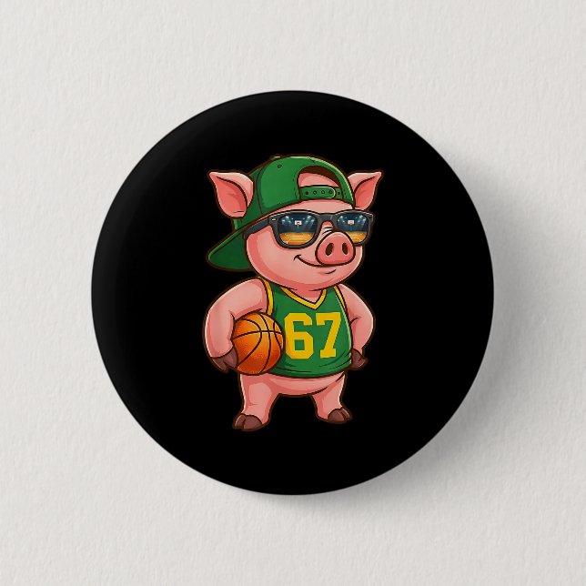 Funny G Basketball 67 Gen Alpha Slang Srts Men Boy Button (Front)