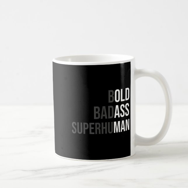Funny Gag Gift For Dad - Old Man Bold Bad Superhum Coffee Mug (Right)