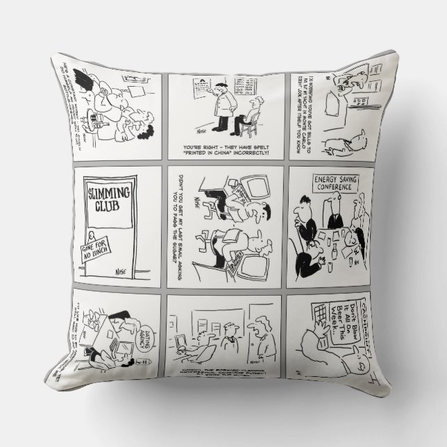 Funny Gags Collection Design Throw Pillow (Front)