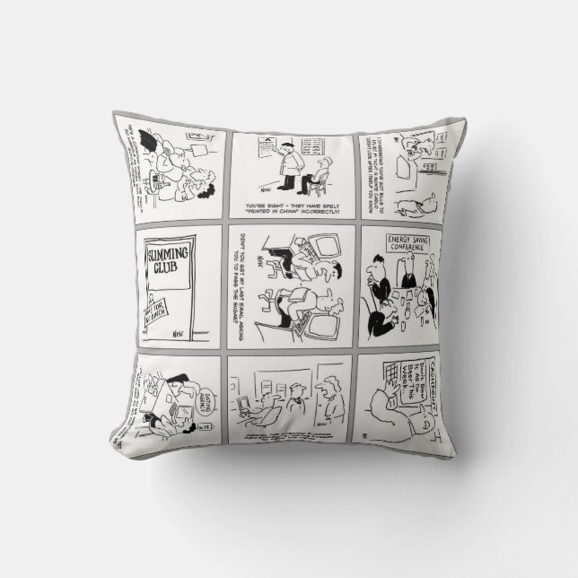Funny Gags Collection Design Throw Pillow (Front)