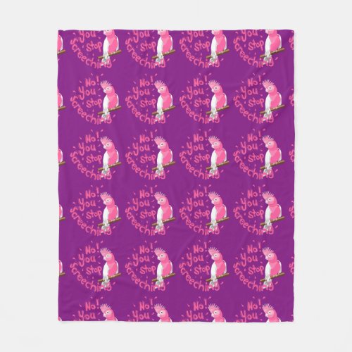 Funny Galah Cockatiel Fleece Blanket